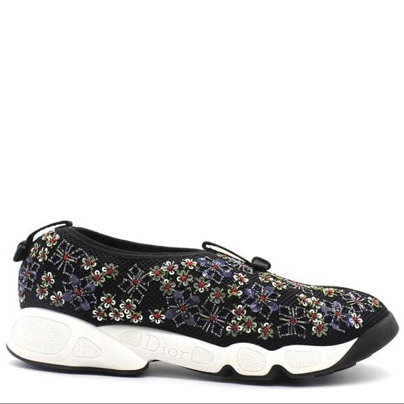 NEW DIOR Black Mesh Fusion Embellished Sneaker - Picture 3 of 6